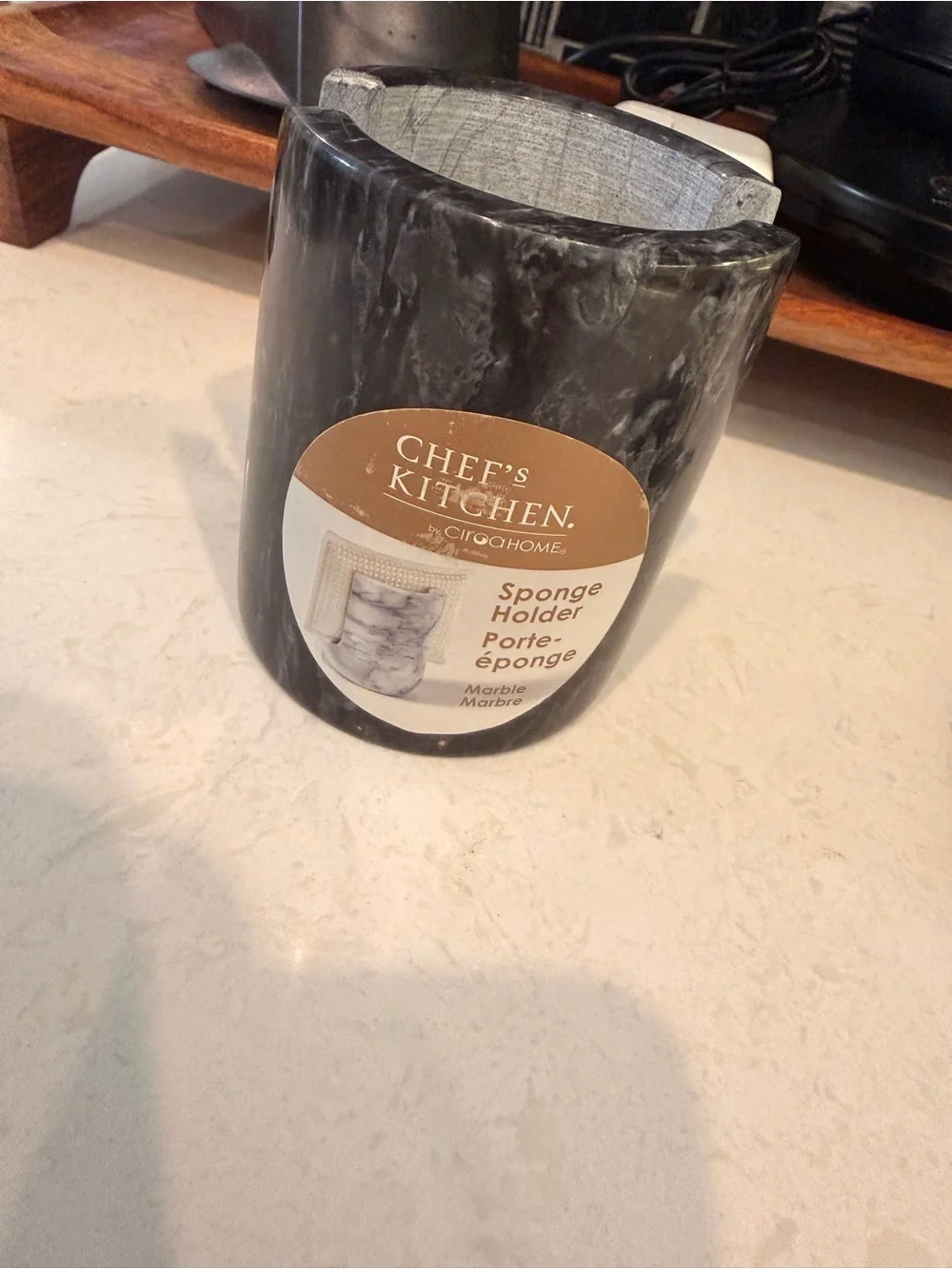 Black Marble Sponge Holder